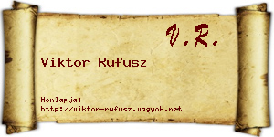 Viktor Rufusz névjegykártya